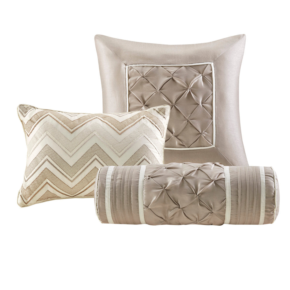 7 Piece Tufted Comforter Set Ivory Full Media 4