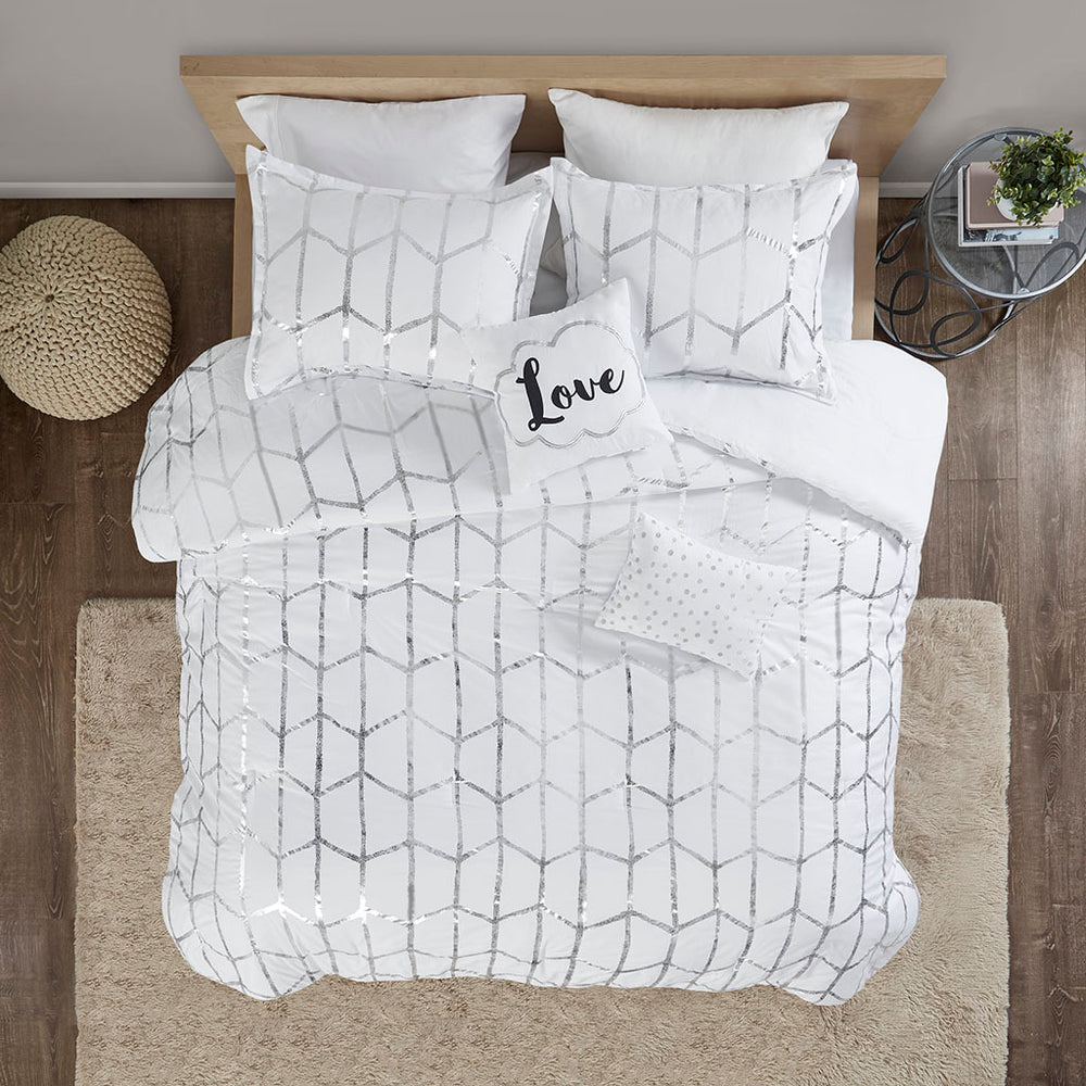 Full/Queen Metallic Printed Comforter Set Media 11