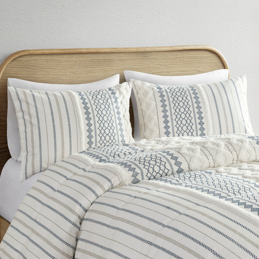 King/Cal King Cotton Printed Duvet Cover Set with Chenille Media 13