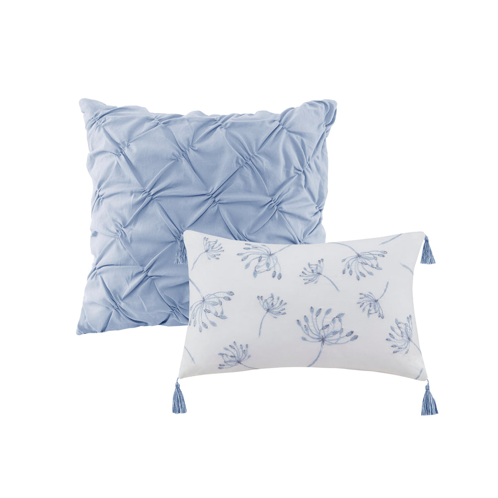 8 Piece Cotton Printed Comforter Set Blue Cal King Media 6
