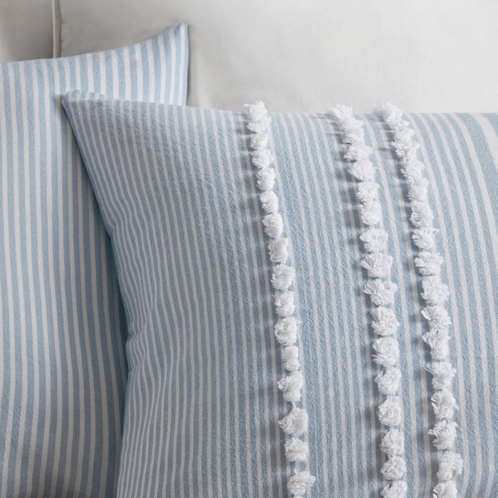 3- Piece King Cotton Yarn Dyed Duvet Cover Set Media 10