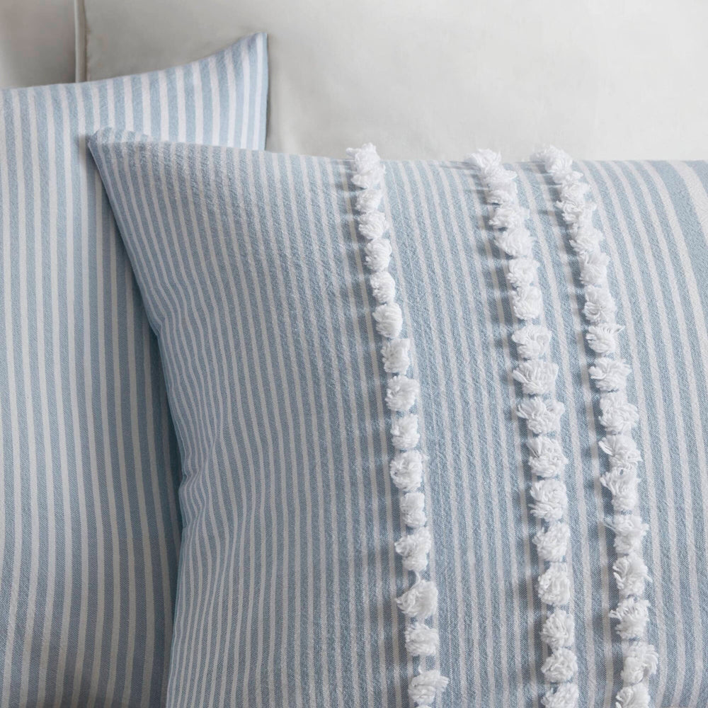 3- Piece King Cotton Yarn Dyed Duvet Cover Set Media 10