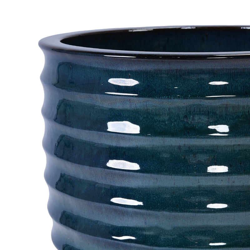 Ceramic Flowerpot, Modern Planter for Patio, Garden, Windowsill - Army Green
