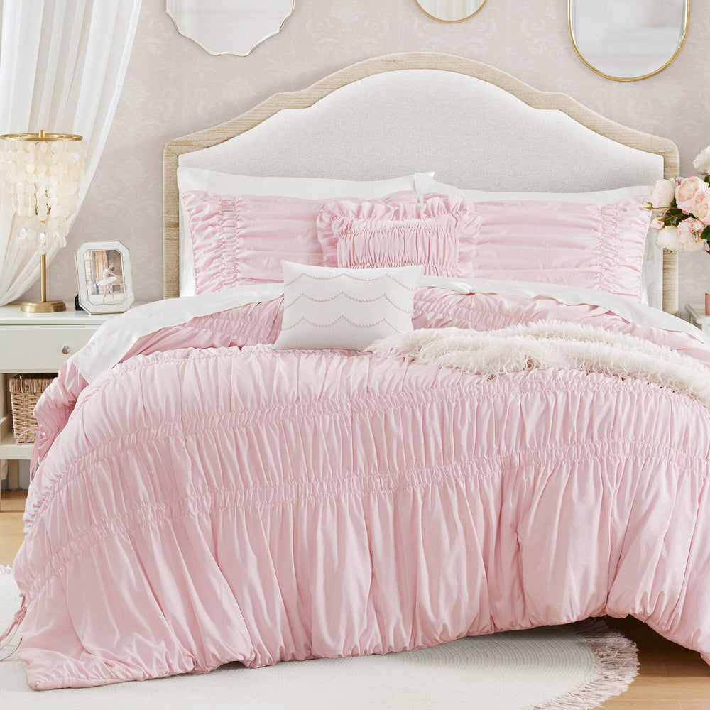 5 Pieces Full/Queen Comforter Set,Pink Media 9