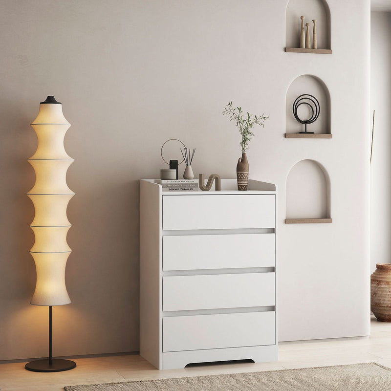 Bedroom Dresser Waterproof Minimalist White Cabinet Storage Organizer