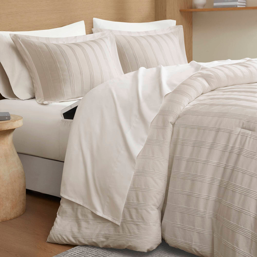 7-Piece Cal King Woven Striped Comforter Set Media 20