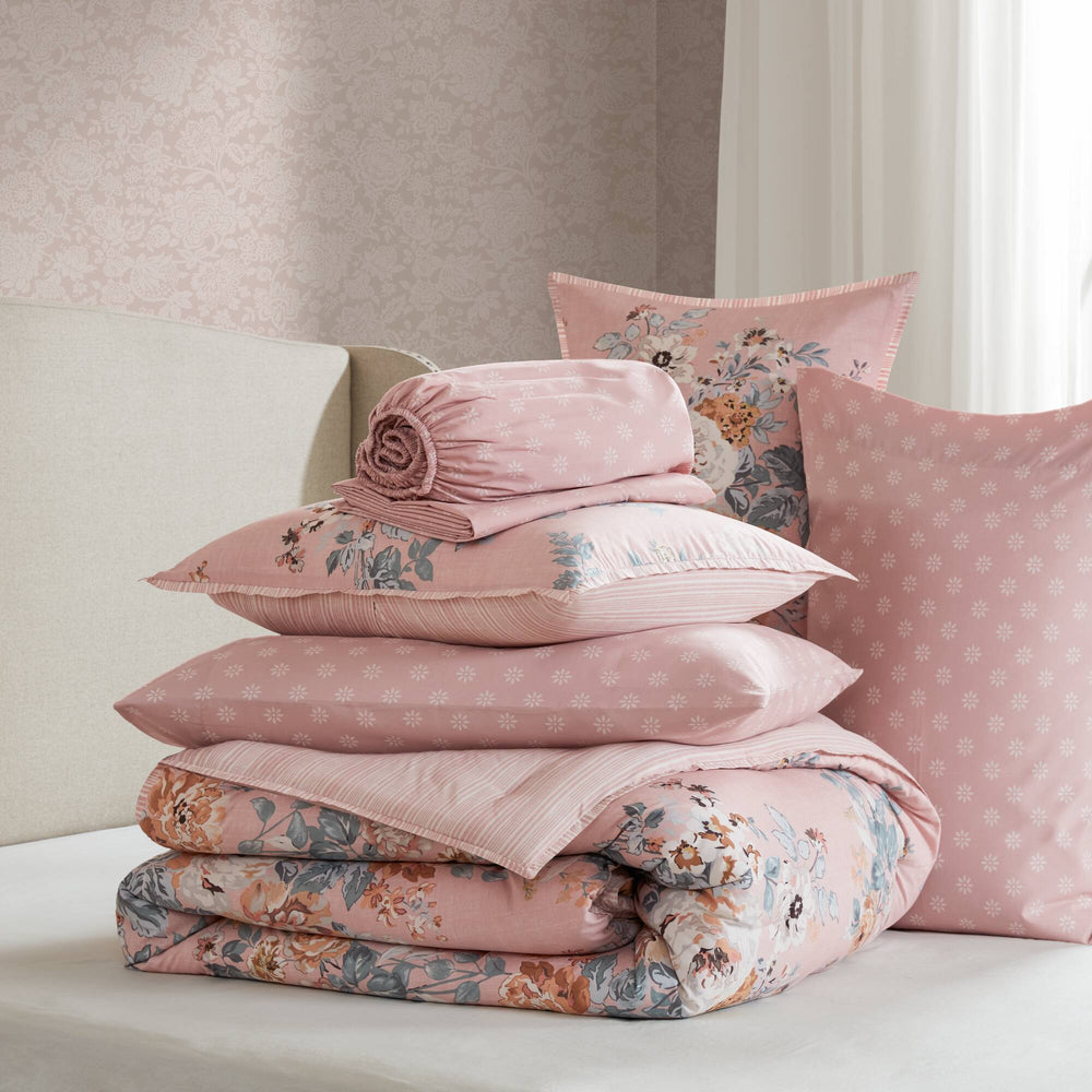 7-Piece King 7 Piece Vin -inspired Collection floral print,Pink Media 17