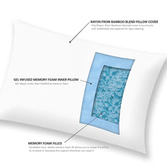 Shredded Memory Foam Pillow with Rayon Blend Cover perspective