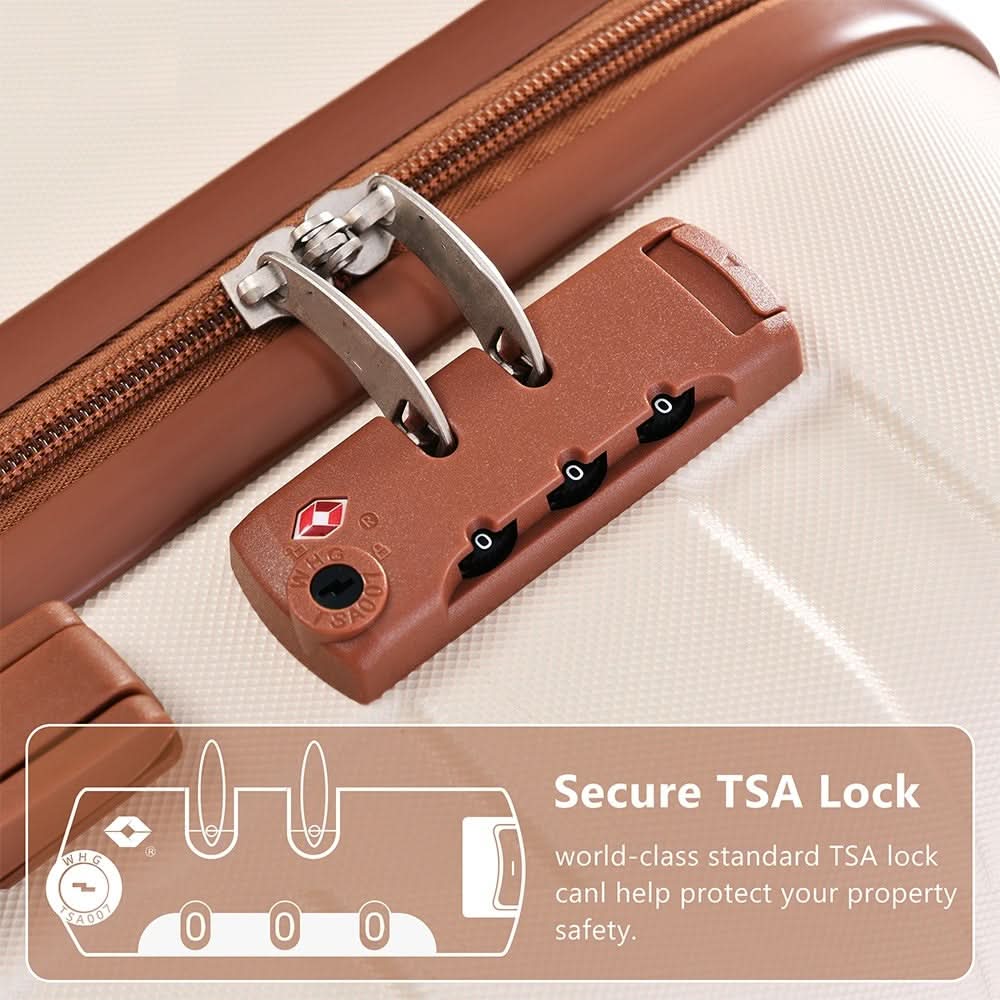 ABS Luggage Set Lightweight Hardside 3 Piece & Spinner Wheels & TSA Lock System Media 6