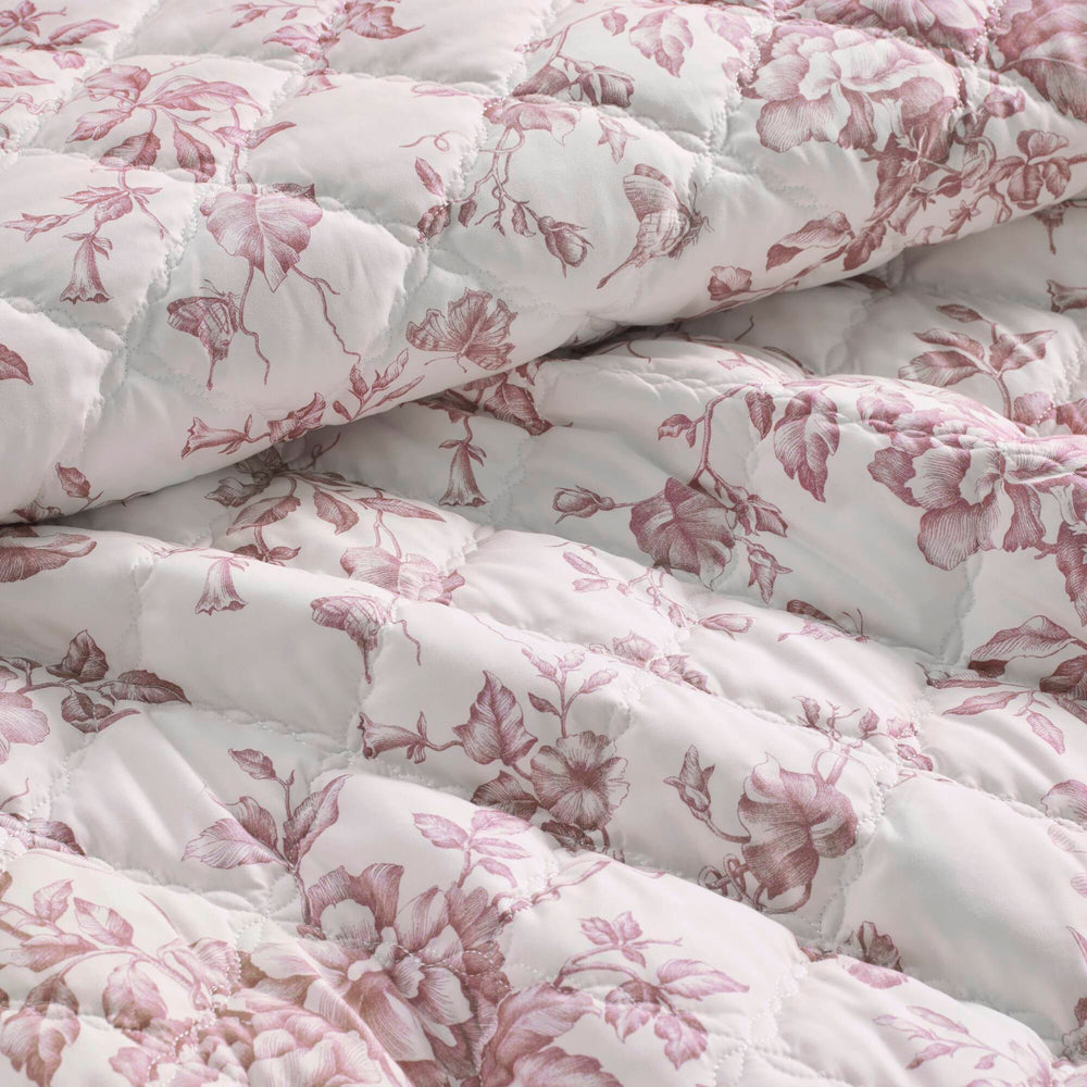 4 Pieces Full/Queen  Quilt Set with Decorative Pillow,Pink Media 22