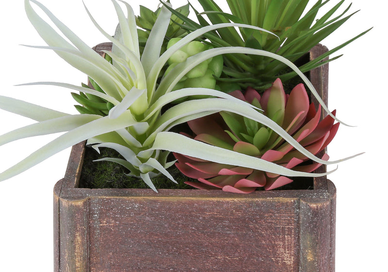Artificial Plant, Set Of 2, 10' Tall, Succulent, Table, Brown Wooden Pots, Contemporary, Modern