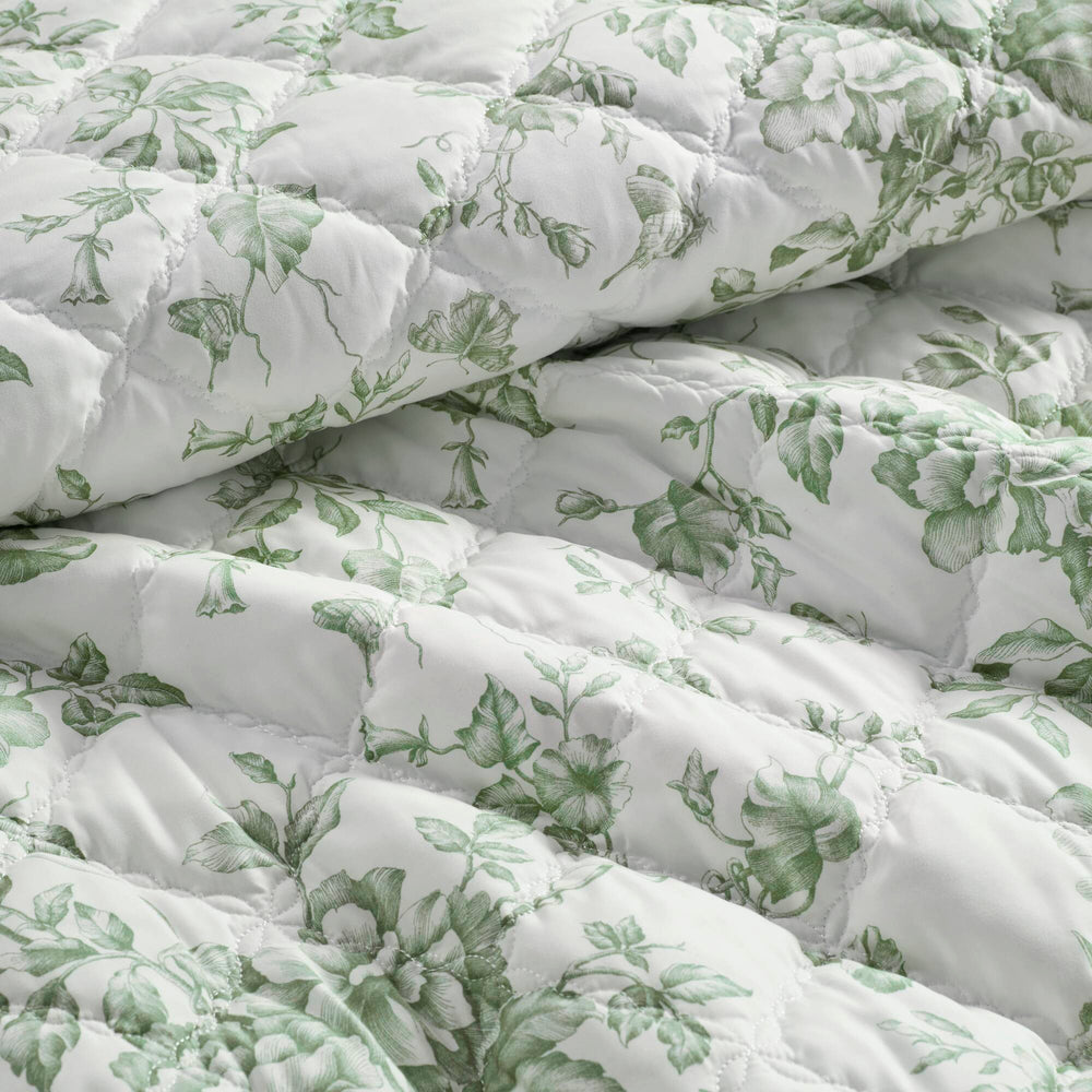 4 Pieces King  Quilt Set with Decorative Pillow,Green Media 18