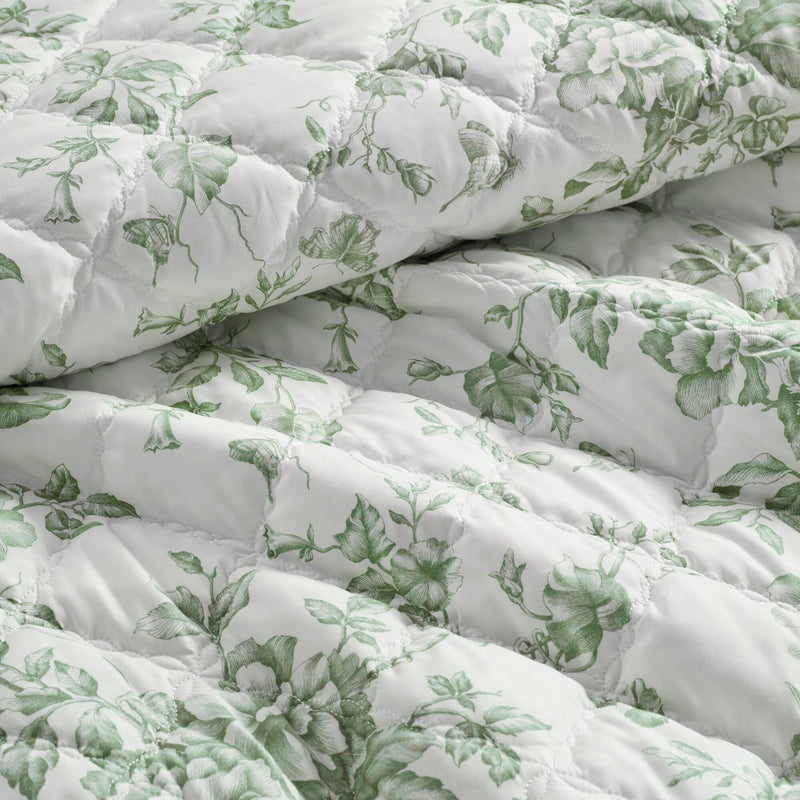 4 Pieces Full/Queen  Quilt Set with Decorative Pillow,Green