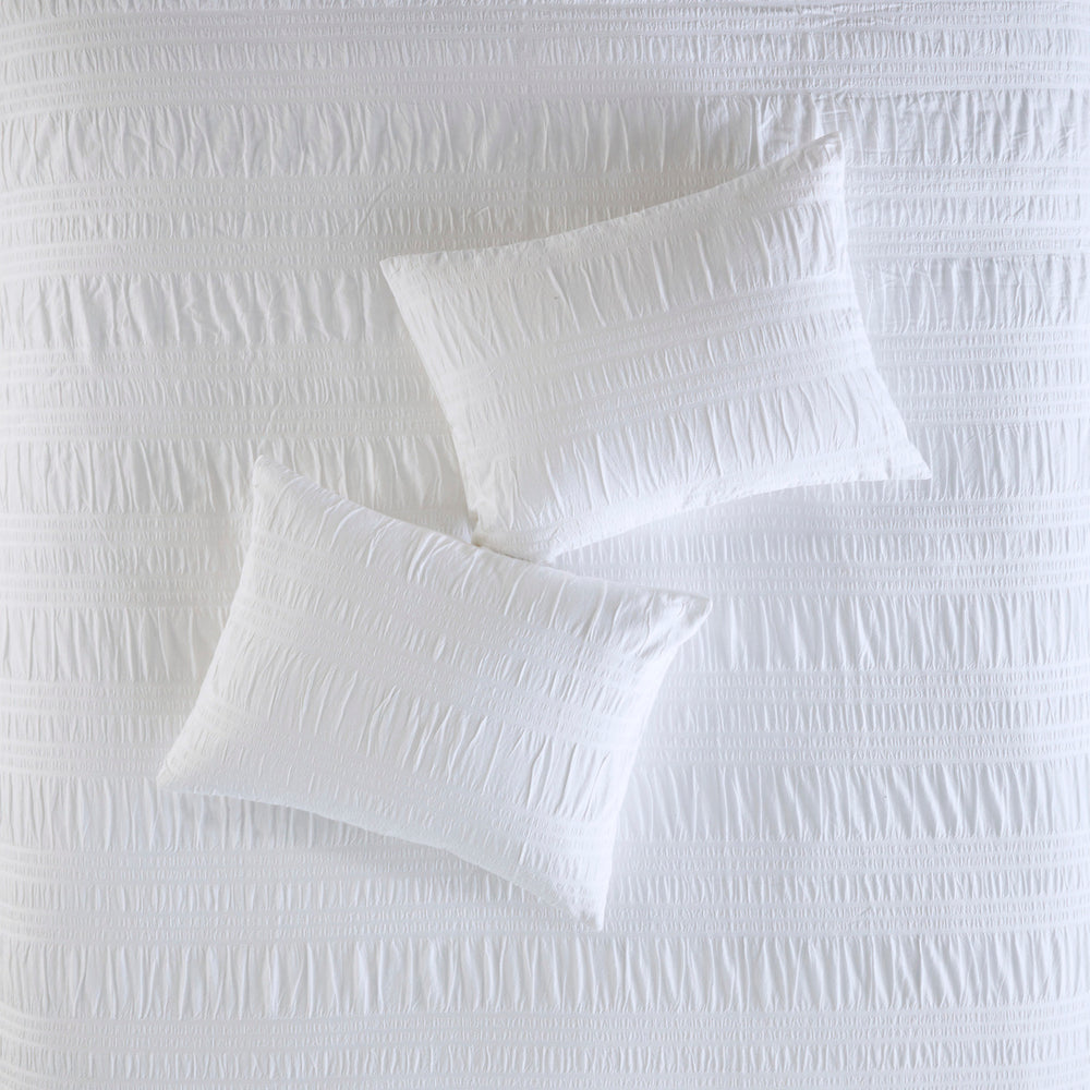 King/Cal King 4 Piece Cotton Seersucker Duvet Cover Set Media 15