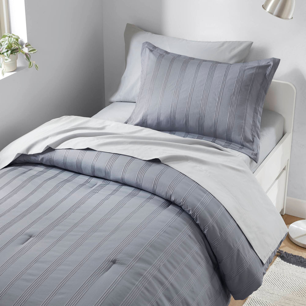 5-Piece Twin/Twin XL Woven Striped Comforter Set Media 12