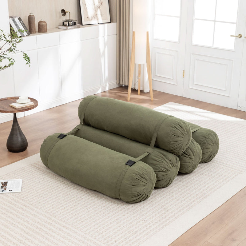 Corduroy Floor Sofa With Adjustable Straps & Multi Person Lounge Chair