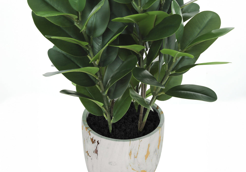 Artificial Plant, 31' Tall, Garcinia Tree, Indoor, Faux, Fake, Floor, Greenery, Potted, Real Touch, Decorative, Green Leaves, White Cement Pot Media 5
