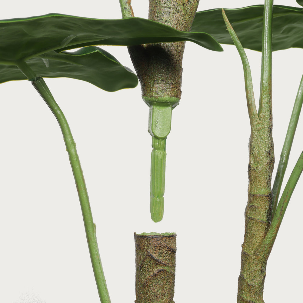 30'' Artificial Tropical Alocasia Leaf Plant With White Pot 2pc/set Media 11