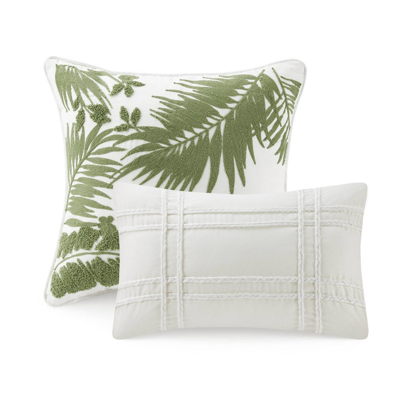 5-Piece Full/Queen Cotton Duvet Cover Set with Throw Pillow
