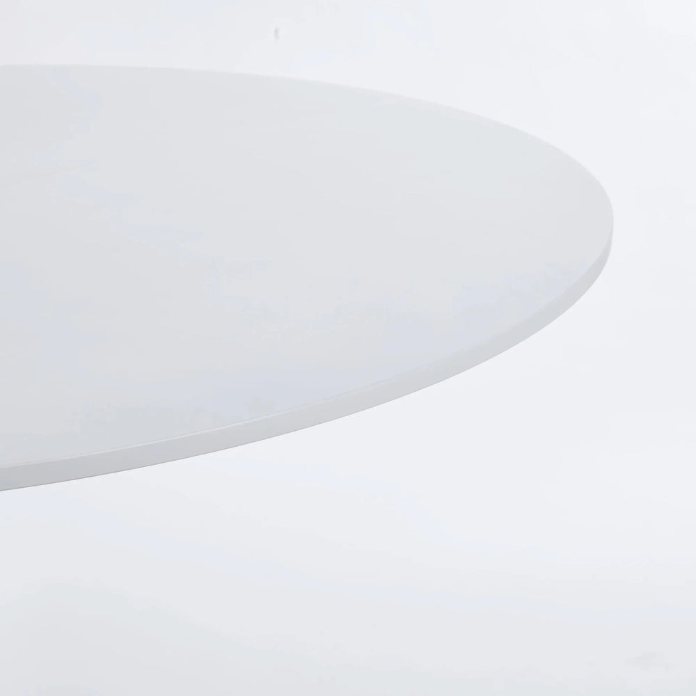 Round Dining Table White Top & Pedestal Base Mid Century Style For 4-6 People Media 6