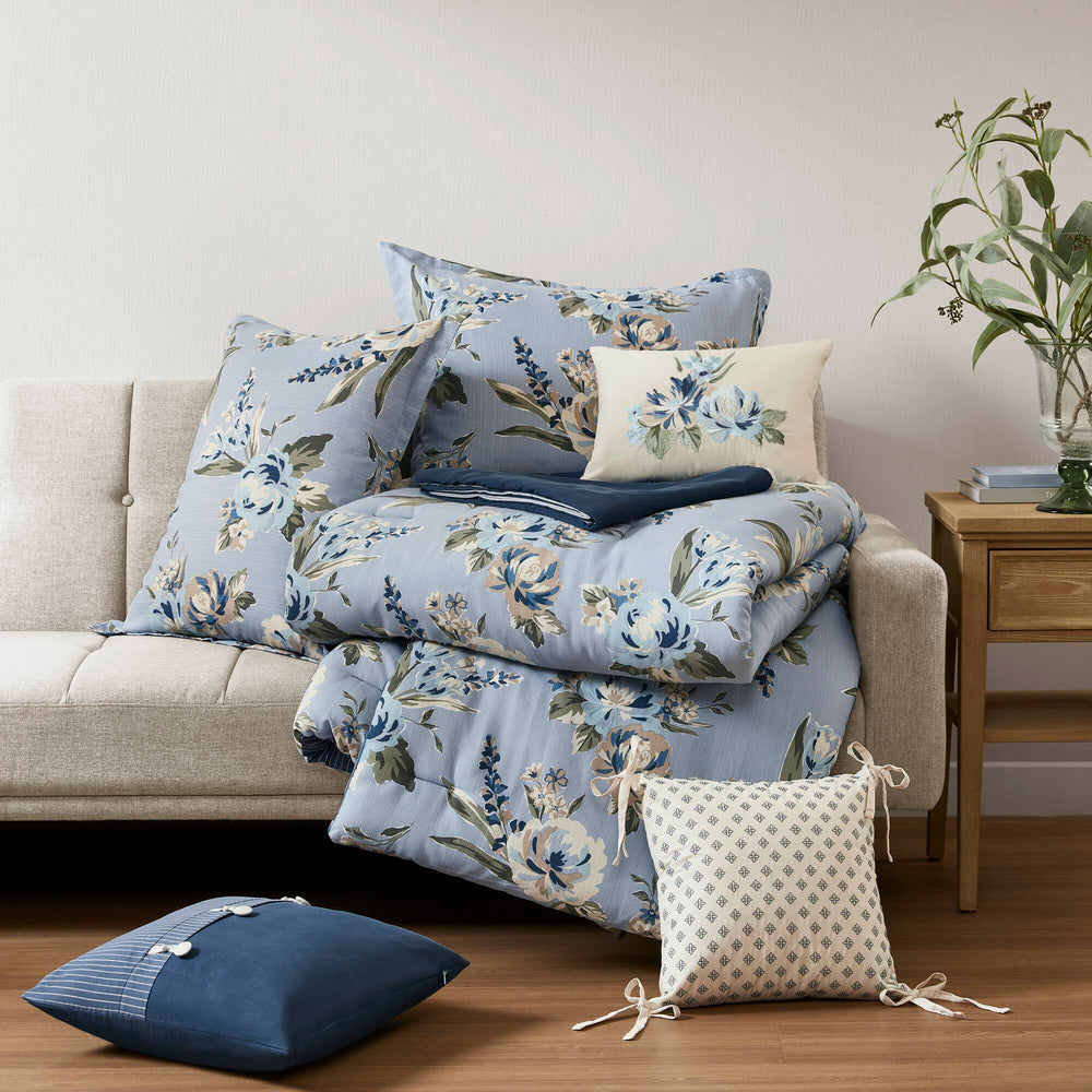 7PCS Queen Vintage Floral Comforter Set Media 13