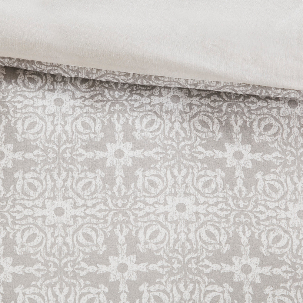 6 Piece Embroidered Cotton Reversible Comforter Set Ivory King/Cal King Media 4