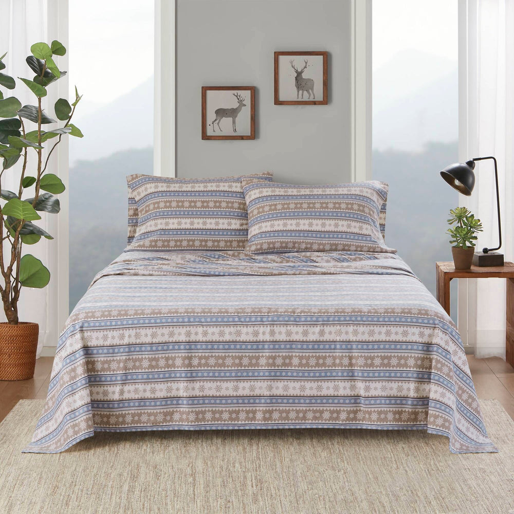 3 PCS Twin Sheet Set Blue Snowflake Media 1