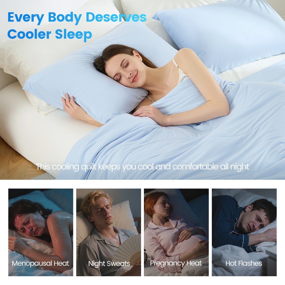 1-Piece 108x90' Cooling DA Comforter,Ice Blue Media 14
