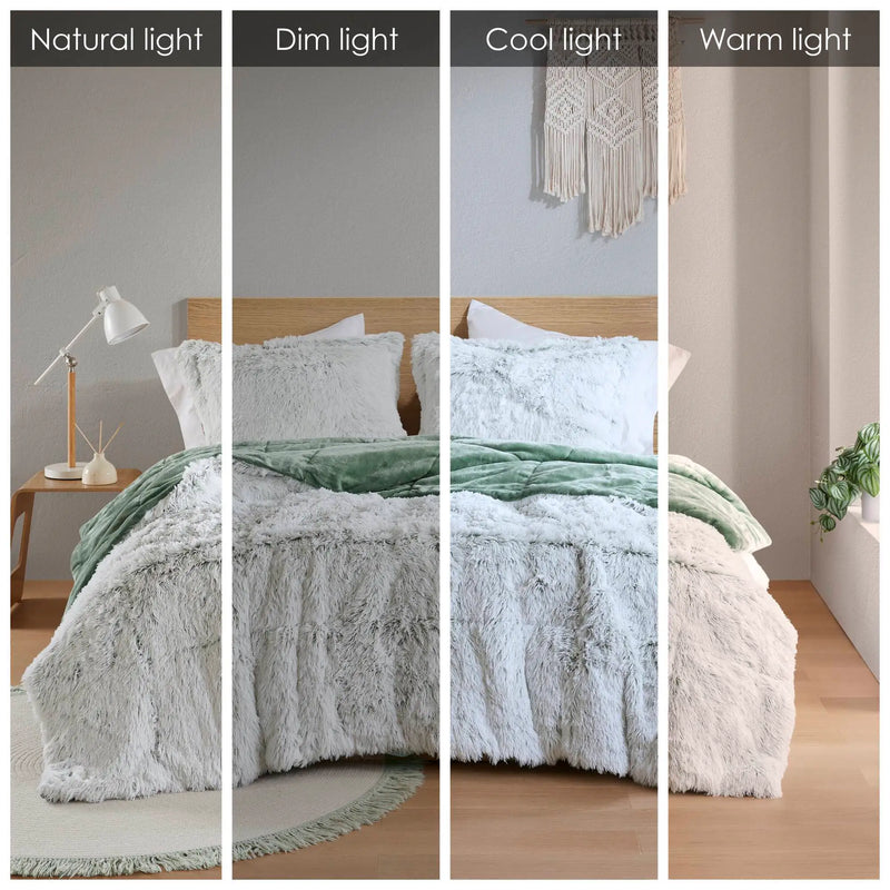 Shaggy Faux Fur Comforter Mini Set