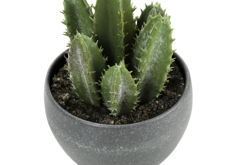 Artificial Plant, 6' Tall, Succulent, Indoor, Faux, Fake, Table, Greenery, Potted, Set Of 3, Decorative, Green Plants, Grey Cement Pots