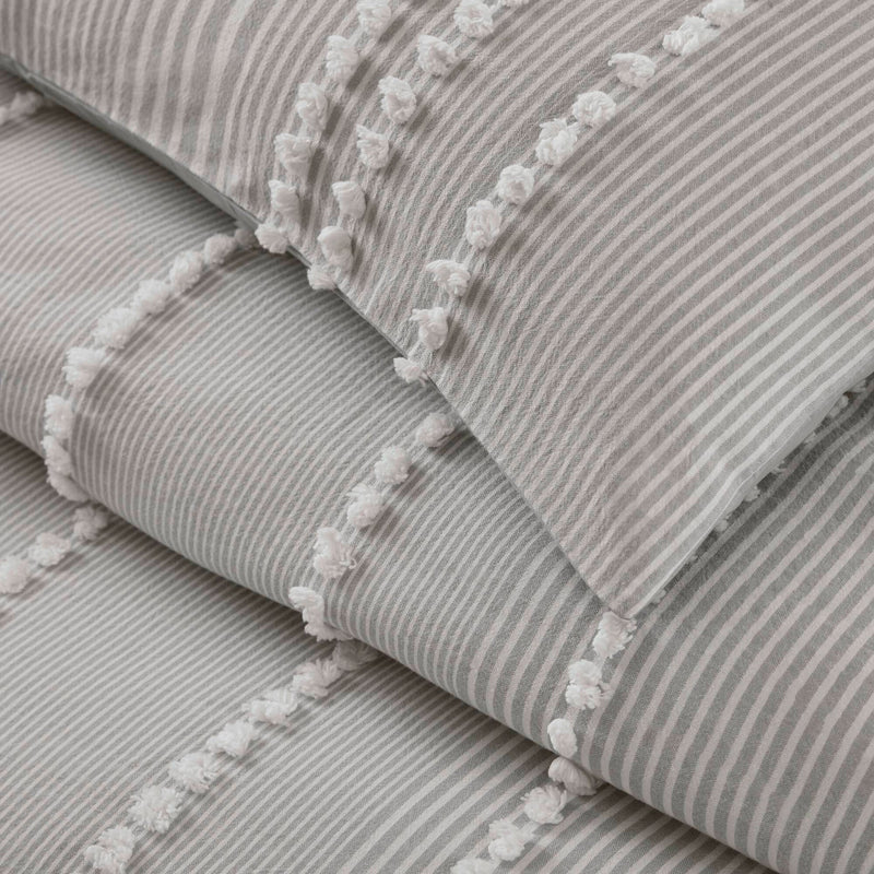 3- Piece Full/Queen Cotton Yarn Dyed Duvet Cover Set