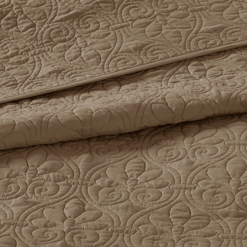 Reversible Bedspread Set Mocha Queen Media 10
