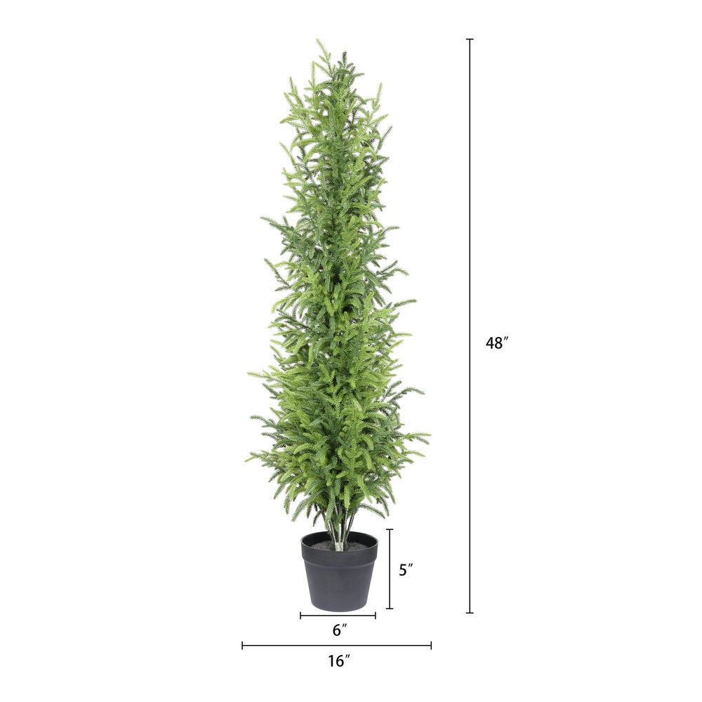 4' Artificial Real Touch  Pine Tree in Black Plastic Pot, 2pc/set Media 5