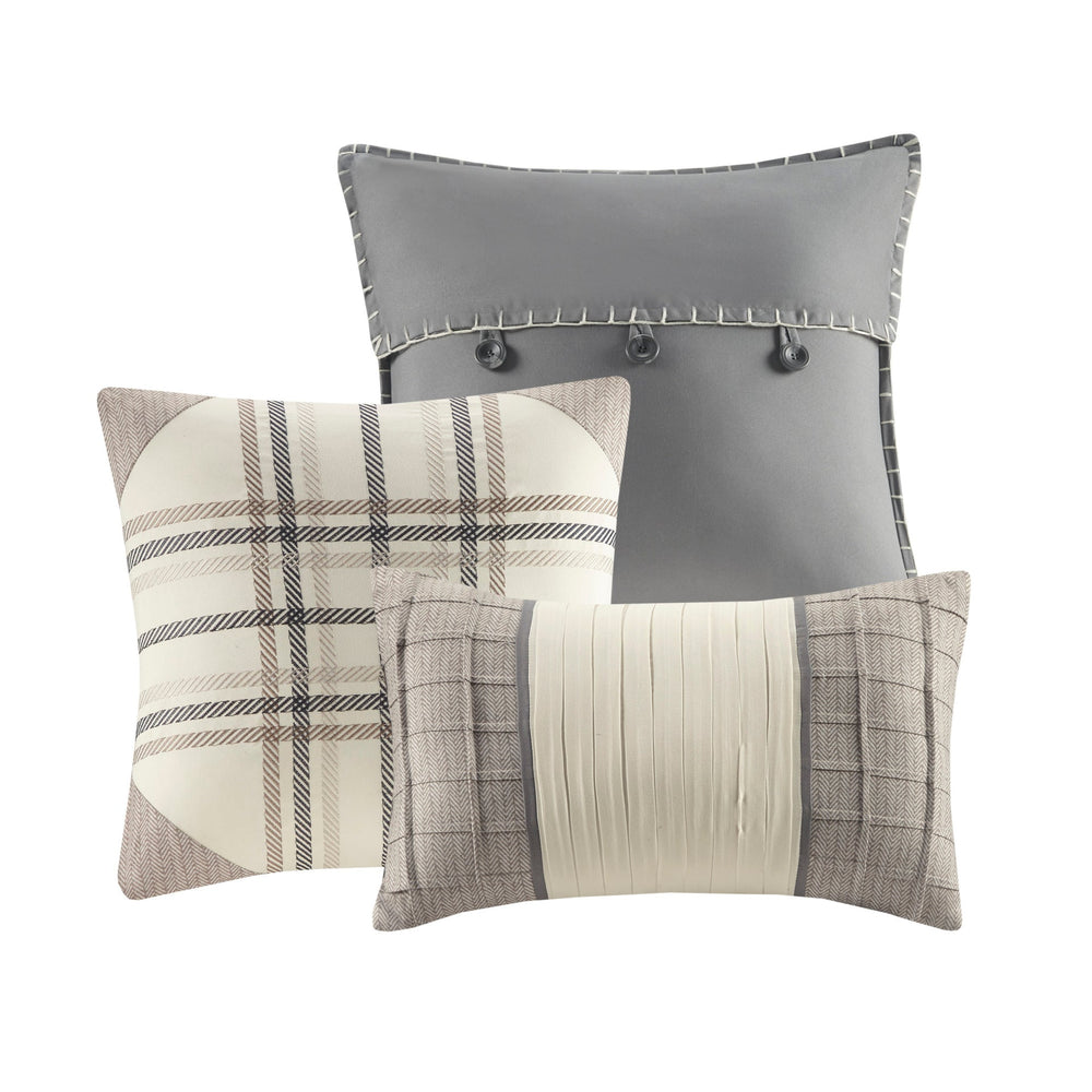 Full/Queen 6 Piece Herringbone Duvet Cover Set Media 11