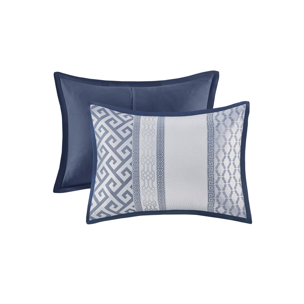 7 Piece Jacquard Comforter Set Navy Cal King Media 13
