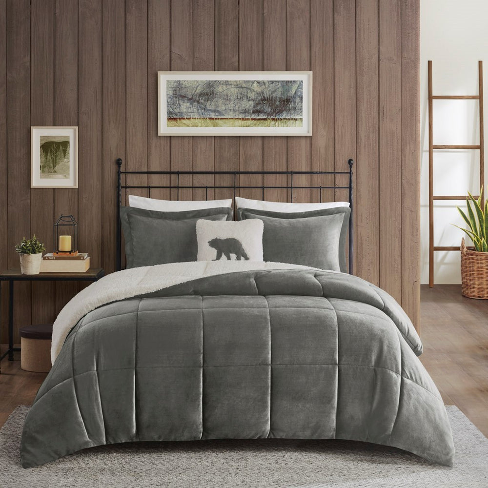 King Plush to Sherpa Down Alternative Comforter Set Media 5