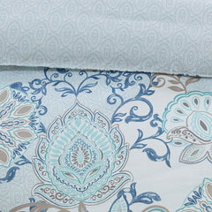 3 Piece Cotton Floral Printed Reversible Duvet Cover Set perspective