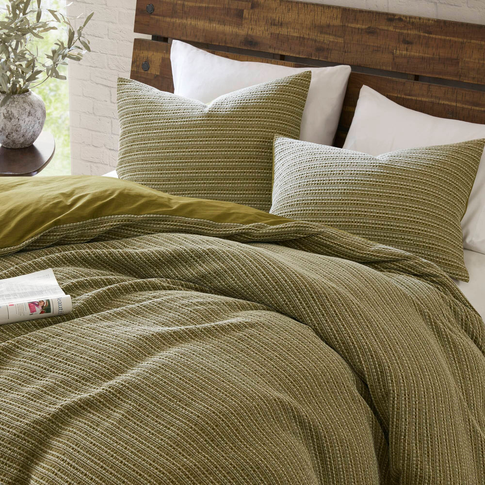 3PCS King/Cal King Waffle Washed Duvet Set Media 14