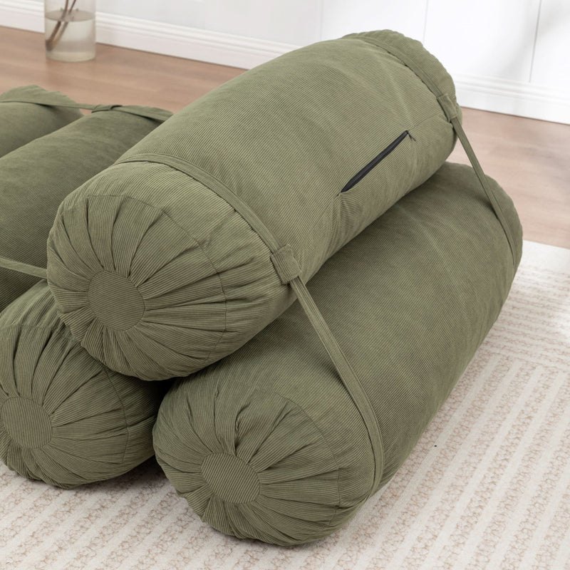 Corduroy Floor Sofa With Adjustable Straps & Multi Person Lounge Chair