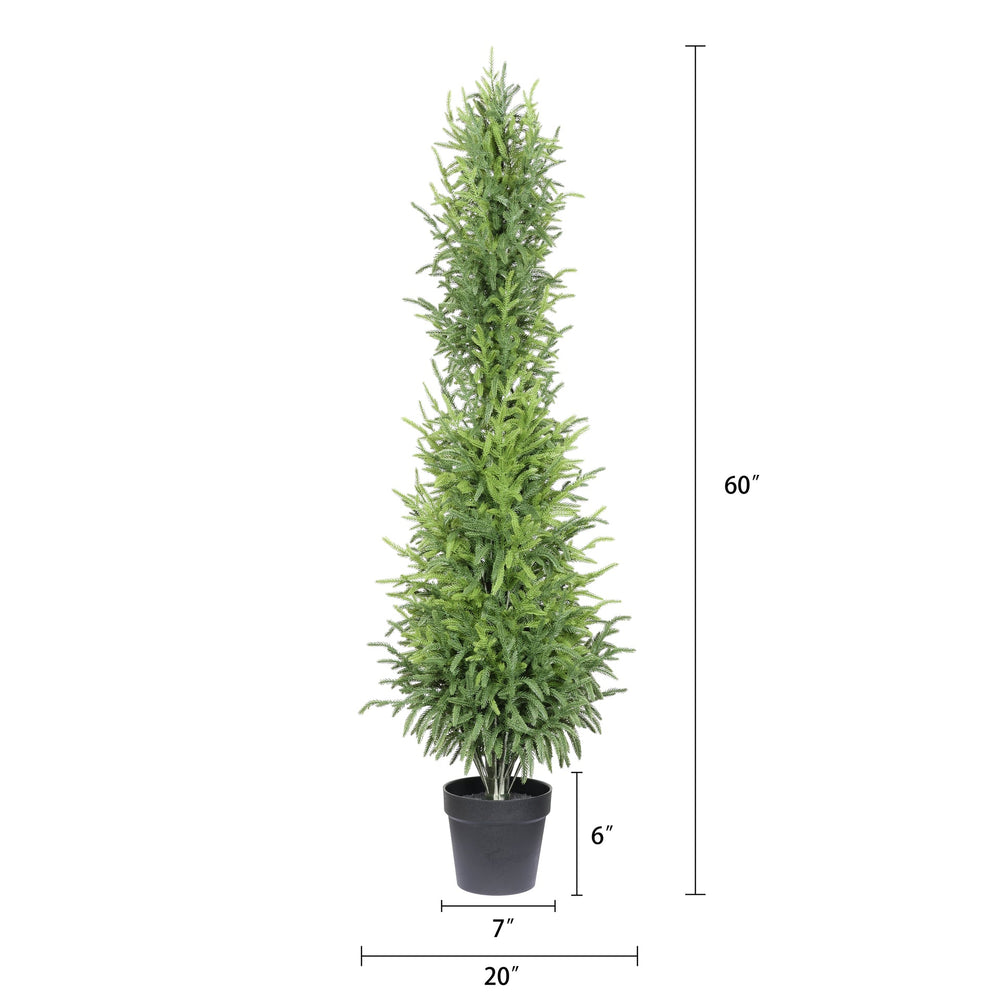 5' Artificial Real Touch Pine Tree with Black Plastic Pot, 1pc/set Media 6