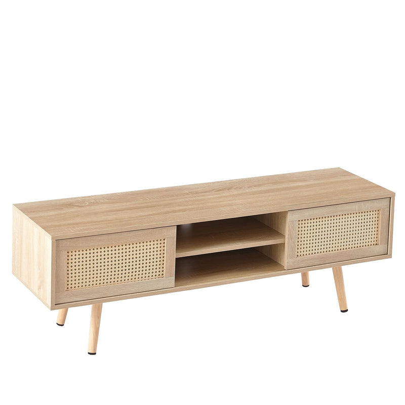 TV Cabinet Solid Wood With Adjustable Shelf For Living Room Use 55 Inch Length