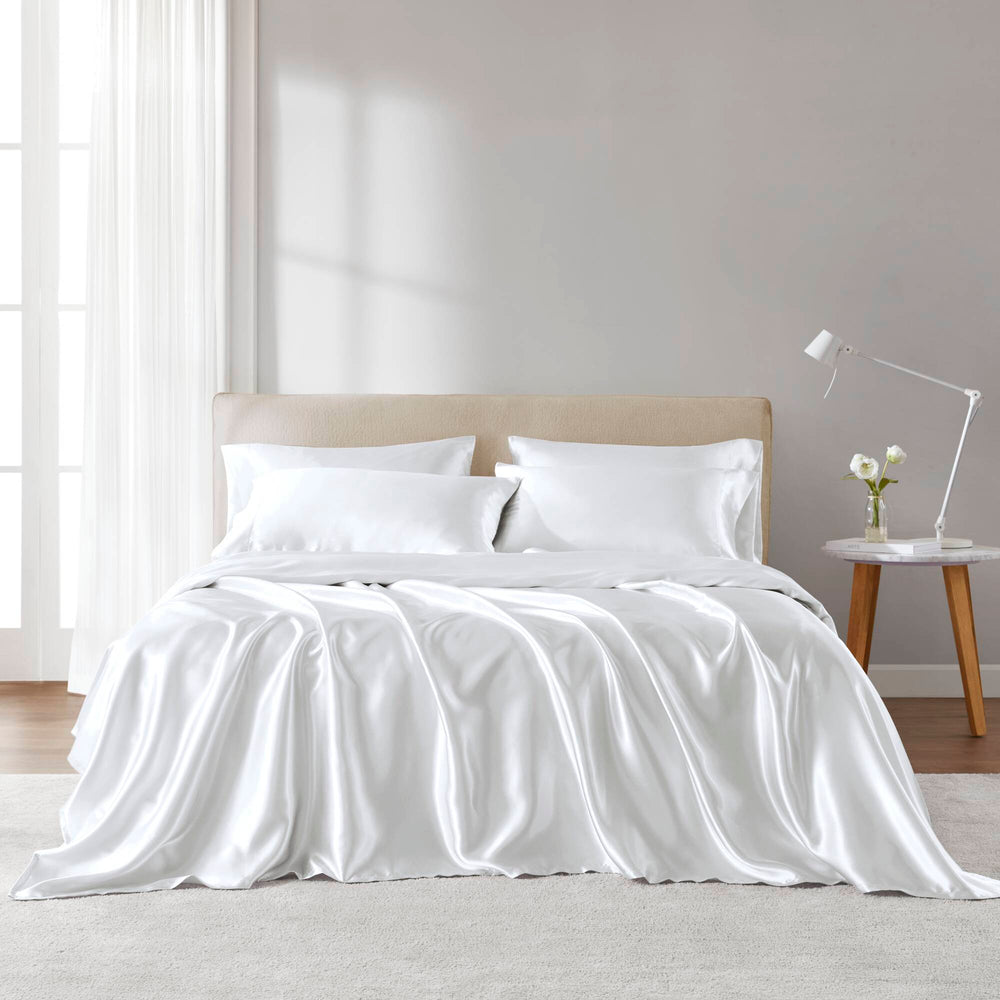 4 PCS Twin Luxury Sheet Set White Media 1