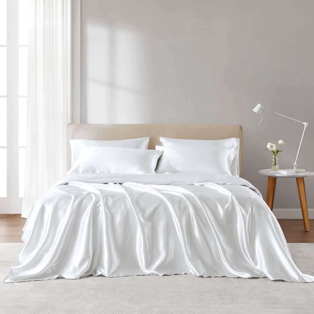 4 PCS Twin Luxury Sheet Set White Media 1