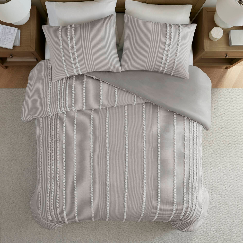 3- Piece Full/Queen Cotton Yarn Dyed Duvet Cover Set Media 8