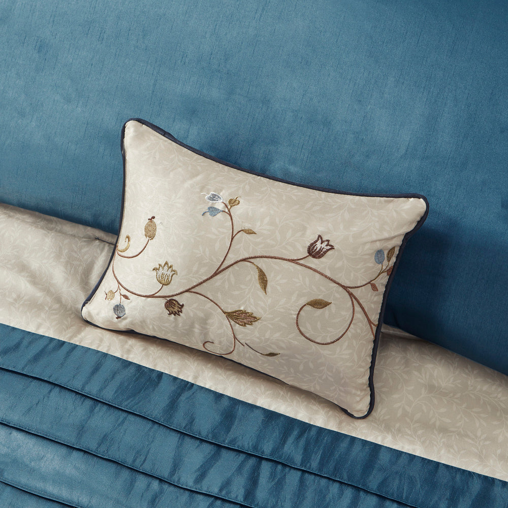 Embroidered 7 Piece Comforter Set Navy King Media 5