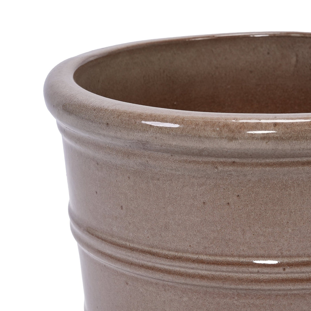 3 Pieces Ceramic Flowerpot, Modern Planter for Patio, Garden or Windowsills - Antique Yellow Media 10