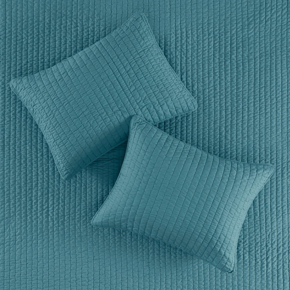 3 Piece Quilt Set Teal Full/Queen Media 3