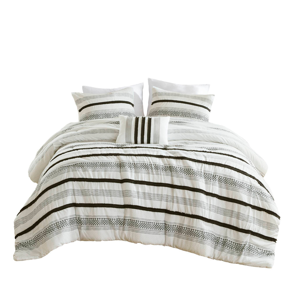 7 Piece Stripe Comforter and Quilt Set-Full/Queen Media 10