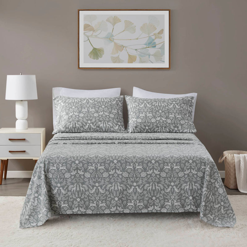 4-Piece 100% Cotton Printed Sheet Set