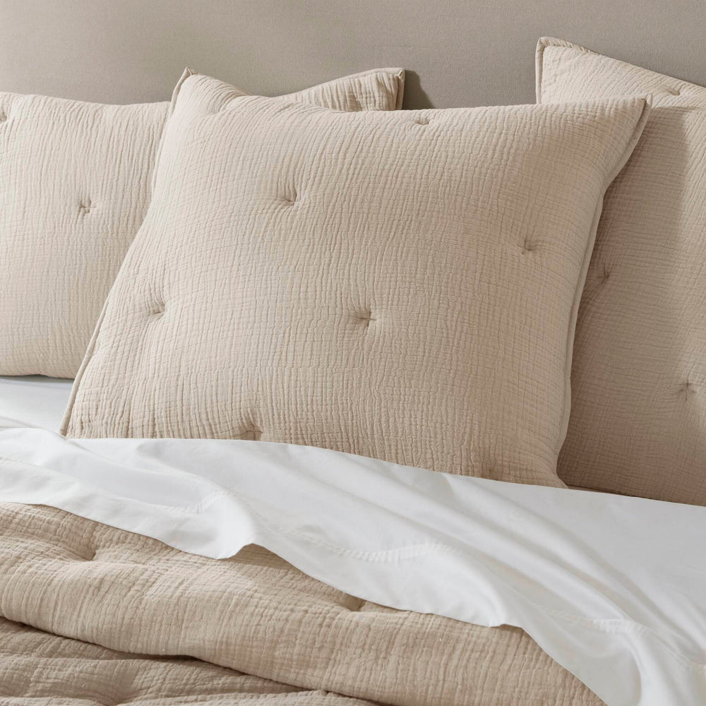 3-Piece King Cotton  Embroidered Quilt Set,Taupe Media 10